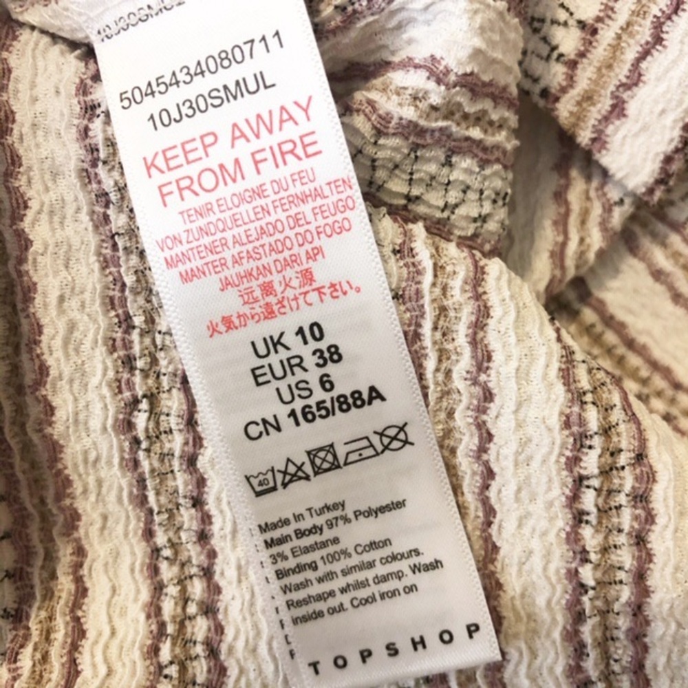 ✨ NWT TOPSHOP striped print mini dress 6 - Picture 9 of 9